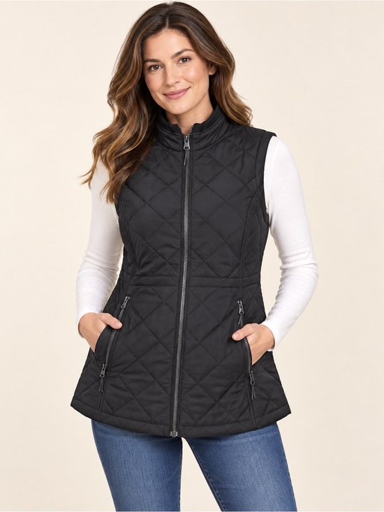 Nautica Jackets & Blazers - NWT Nautica Black Quilted Zip-Front Women's Vest